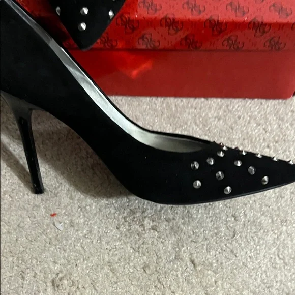GUESS Black Suede Studded Heels - Picture 2 of 4